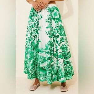 Maeve Jacie Poplin Printed Midi Skirt